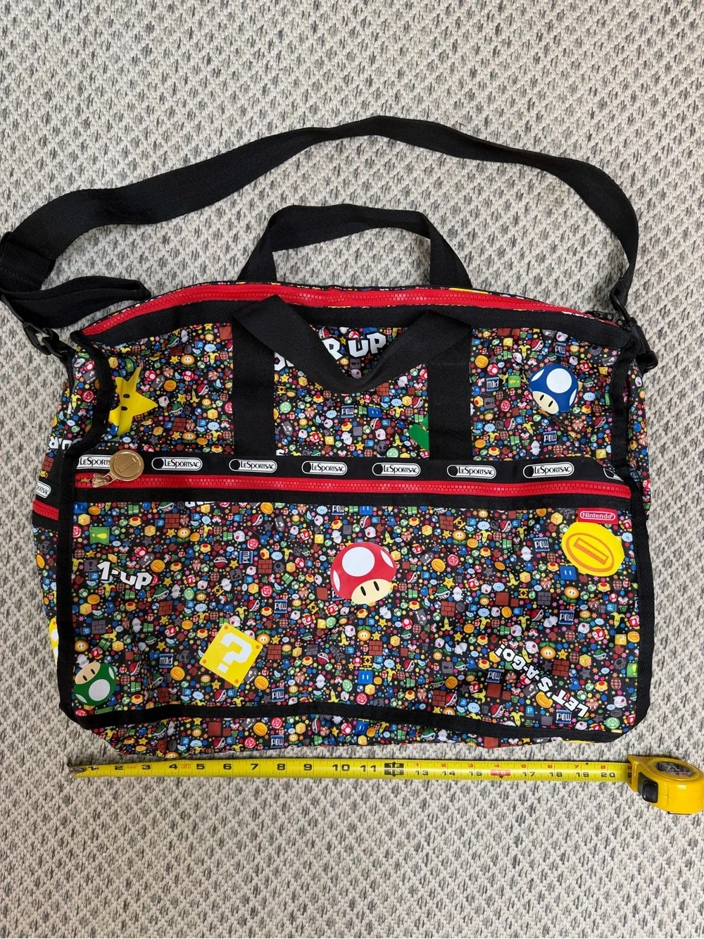 Nintendo x Lesportsac Super Mario Medium Weekender Travel Duffel Bag NWOT